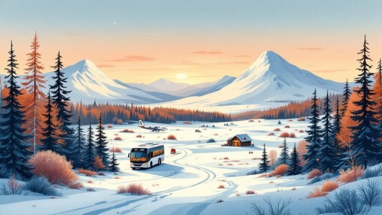 Illustrated package comparison: tour bus, airplane, hotel, and activities bundled together with price tags