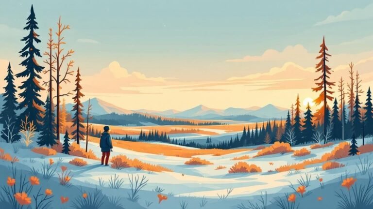 Illustrated phrase card: key Finnish words with fun phonetic guides, warm educational style, traveler trying to pronounce them