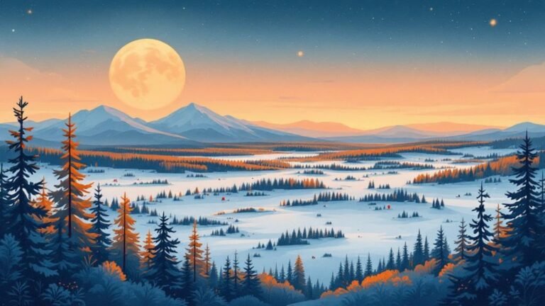 Illustrated itinerary overview: map with multiple route options marked in different colors, day markers, journey visualization