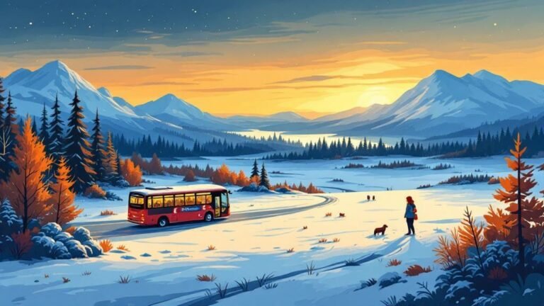 Illustrated comparison: tourist bus with £ symbols vs independent traveler with lighter wallet