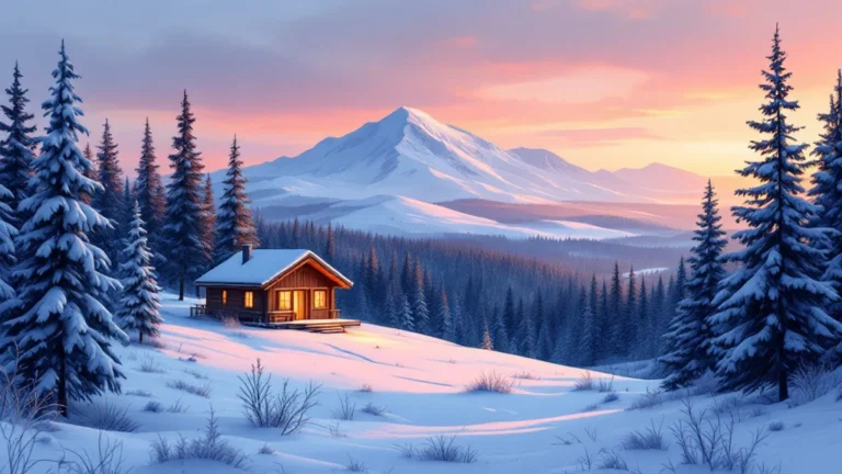 Illustrated planning scene: an open 2027 paper calendar beside a snow globe holding a tiny cabin under the aurora