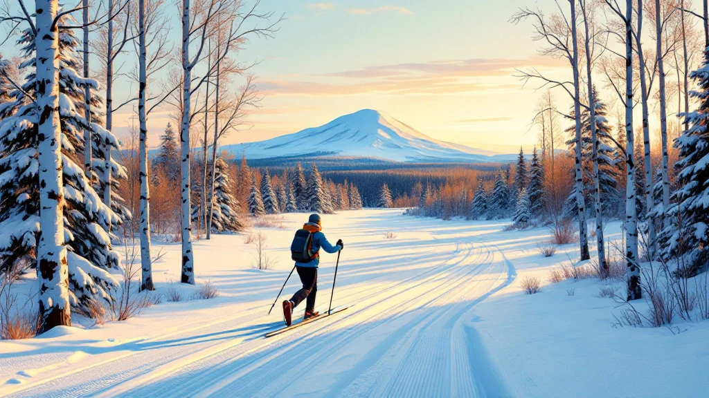 Skiing and trails at the door in Rovaniemi, Finland