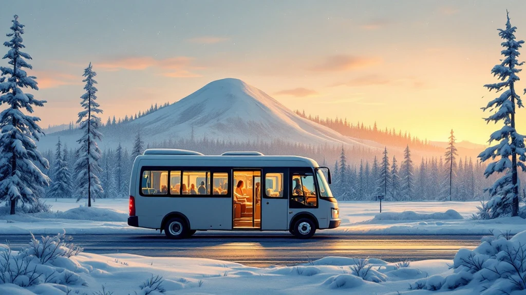 Getting there: the free shuttle in Rovaniemi, Finland