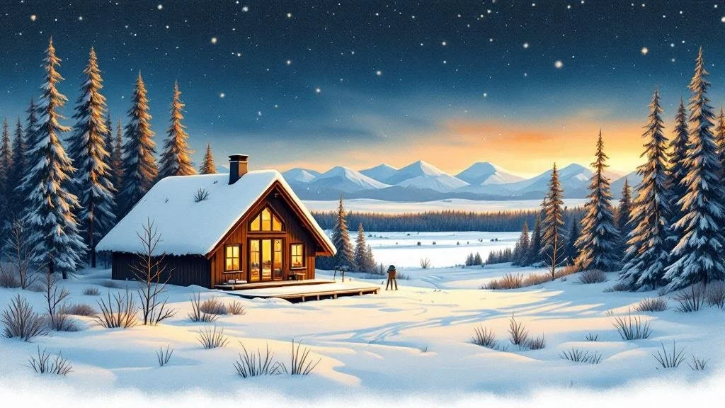 Ounasvaara: Blick über die Stadt, Pisten vor der Tür in Rovaniemi, Finland